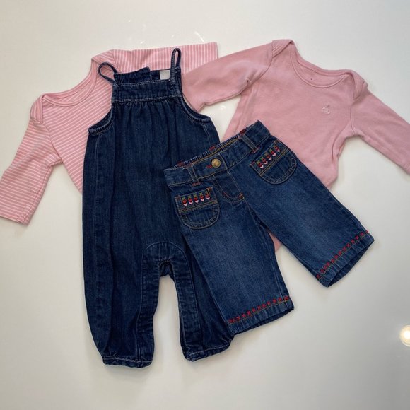 GAP Other - Baby Girls Denim Outfits Bundle, Size 0-3M